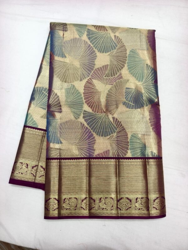 Beige Brown Pattu Saree