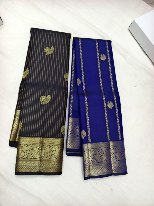 Black Navy Pattu Saree