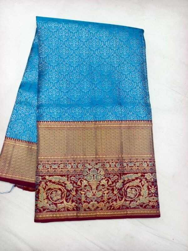 Blue Gold Pattu Saree