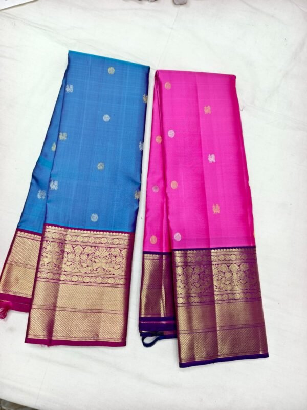 Blue Pink Pattu Saree