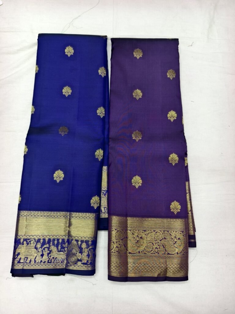 Blue Purple Pattu Saree