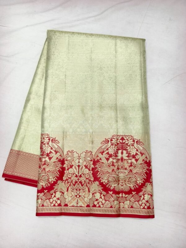 Cream Red Pattu Saree (45)