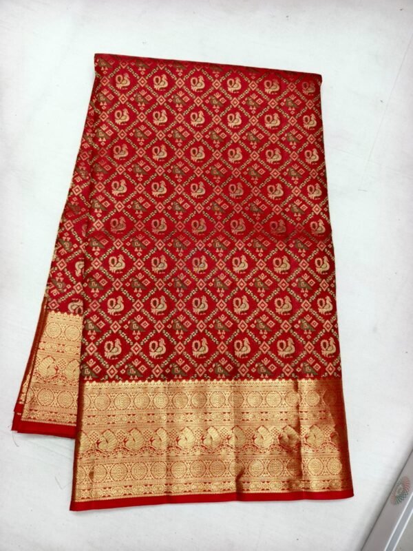 Deep Red Pattu Saree