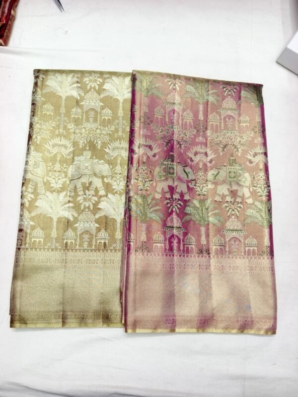 Gold Magenta Pattu Saree