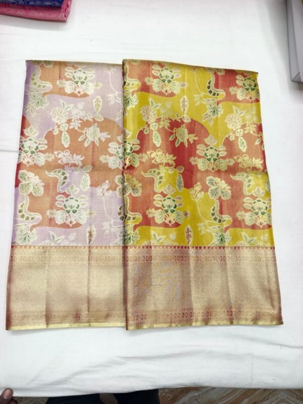 Lavender Yellow Pattu Saree