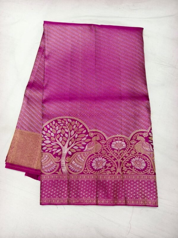 Magenta Gold Pattu Saree