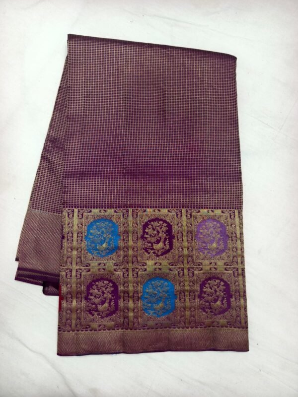 Mauve Blue Pattu Saree