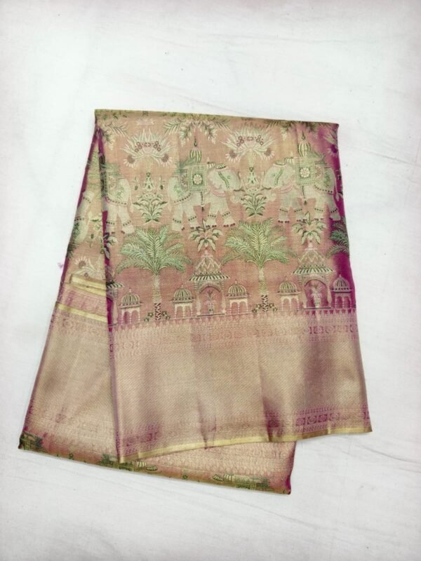 Olive Maroon Pattu Saree