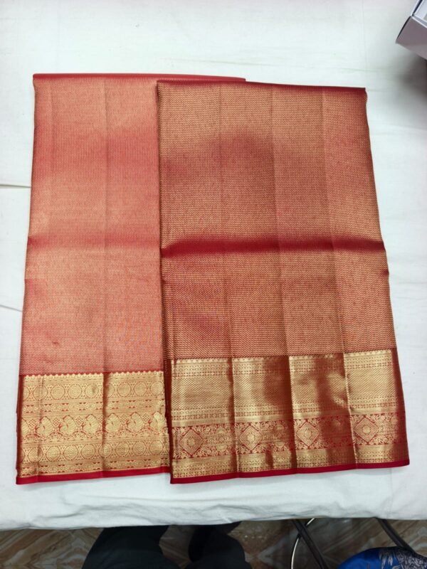 Peach Coral Pattu Saree