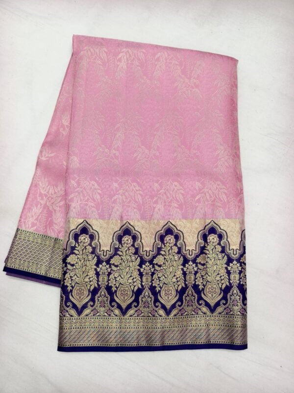 Pink Navy Pattu Saree