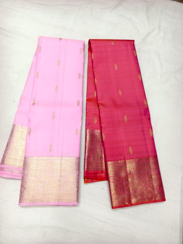 Pink Red Pattu Saree (28)