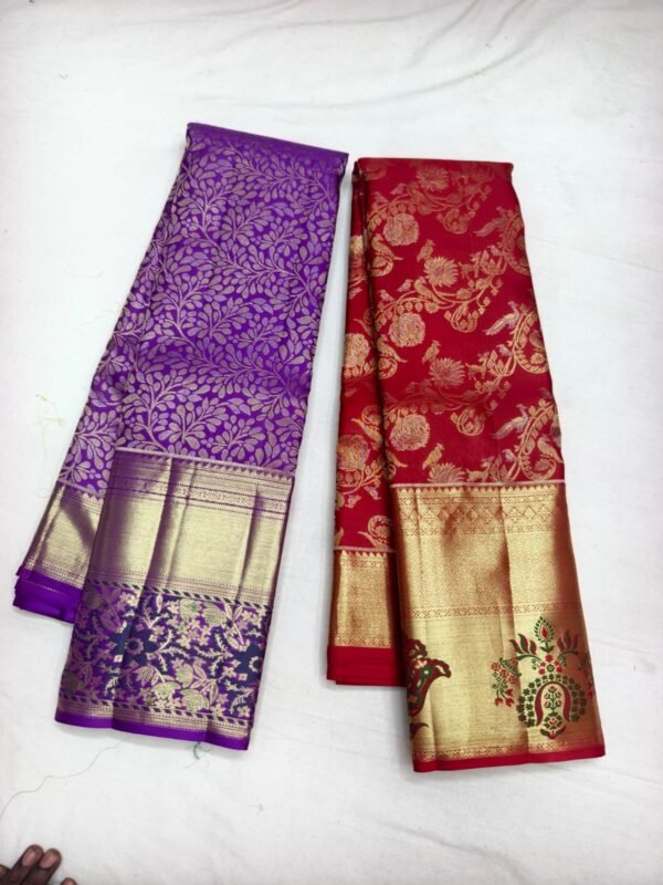 Purple Maroon Pattu Saree