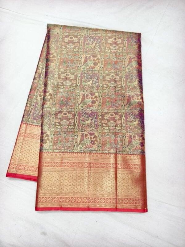 Red Cream Pattu Saree