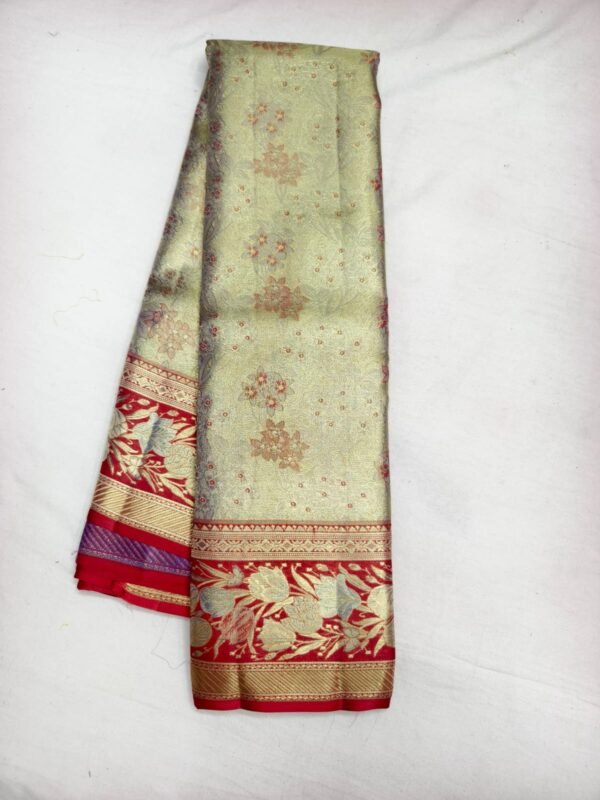 Sage Red Pattu Saree