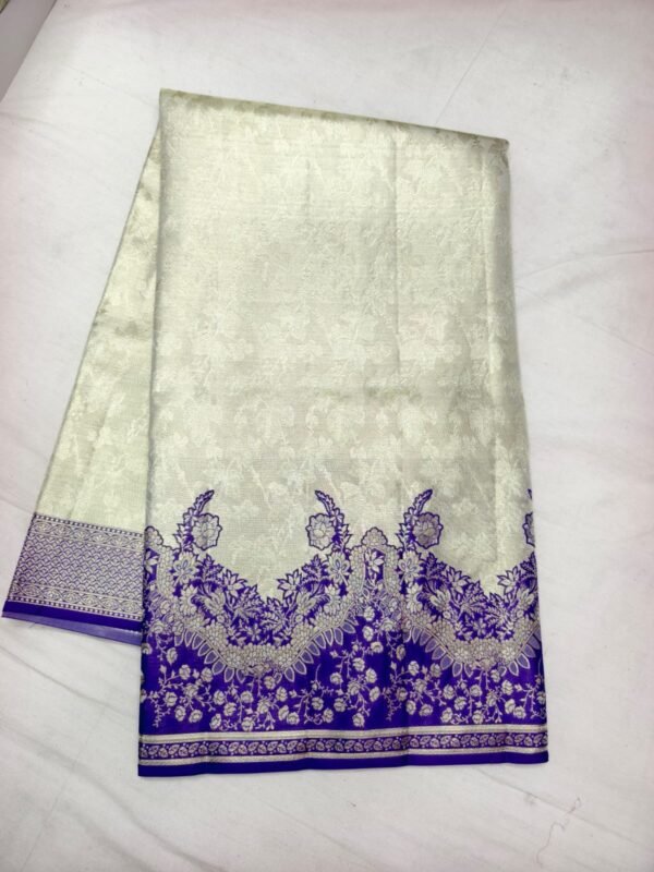 White Navy Pattu Saree
