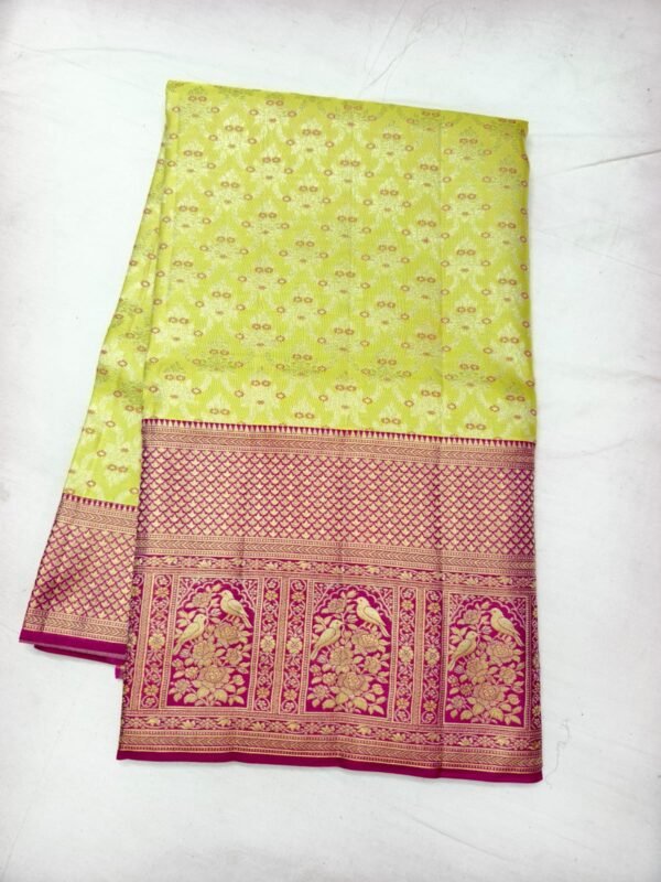 Yellow Pink Pattu Saree